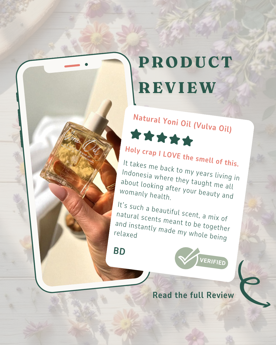 Holy crap I LOVE the smell of this. 
It takes me back to my years living in Indonesia where they taught me all about looking after your beauty and womanly health.
It’s such a beautiful scent, a mix of natural scents meant to be together and instantly made my whole being relaxed