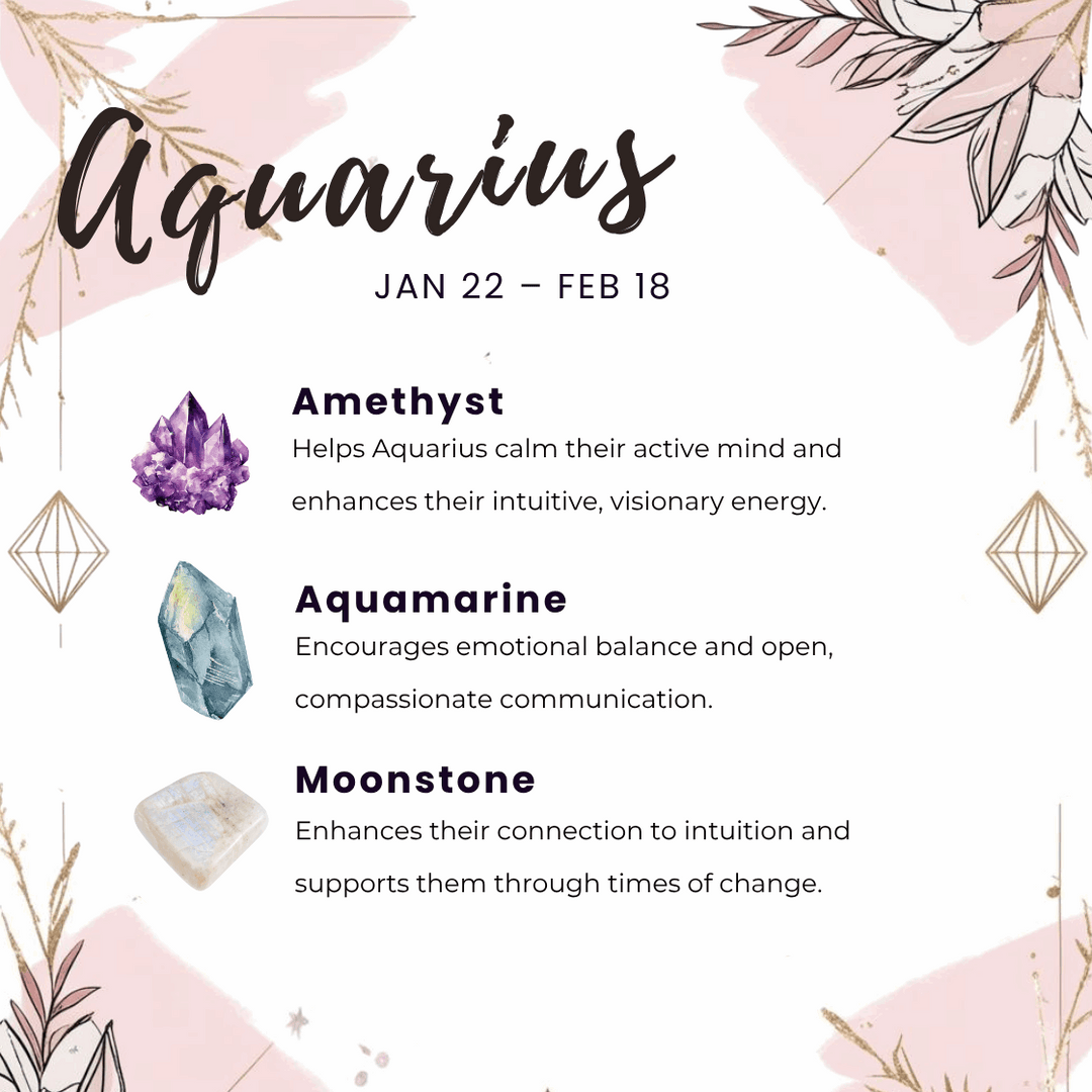 Aquarius Zodiac Key Rings Crystals