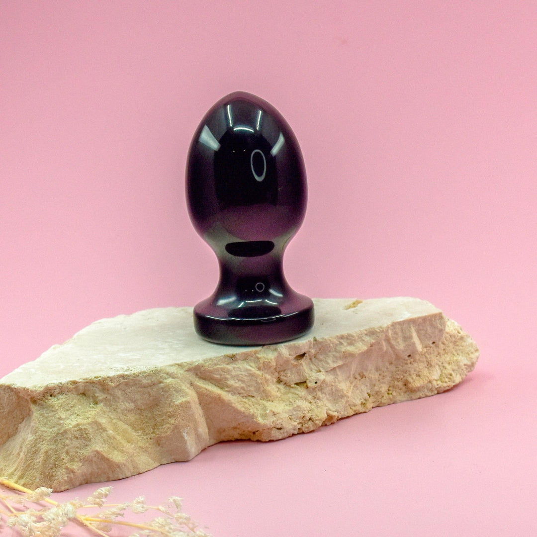 Black Obsidian Crystal Butt Plug - Wands of Lust Co