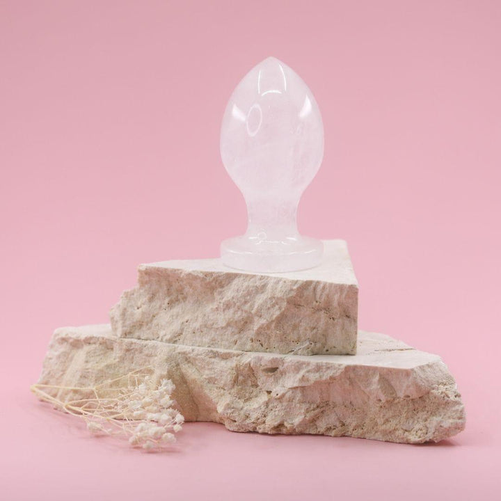 Clear Quartz Crystal Butt Plug - Wands of Lust Co
