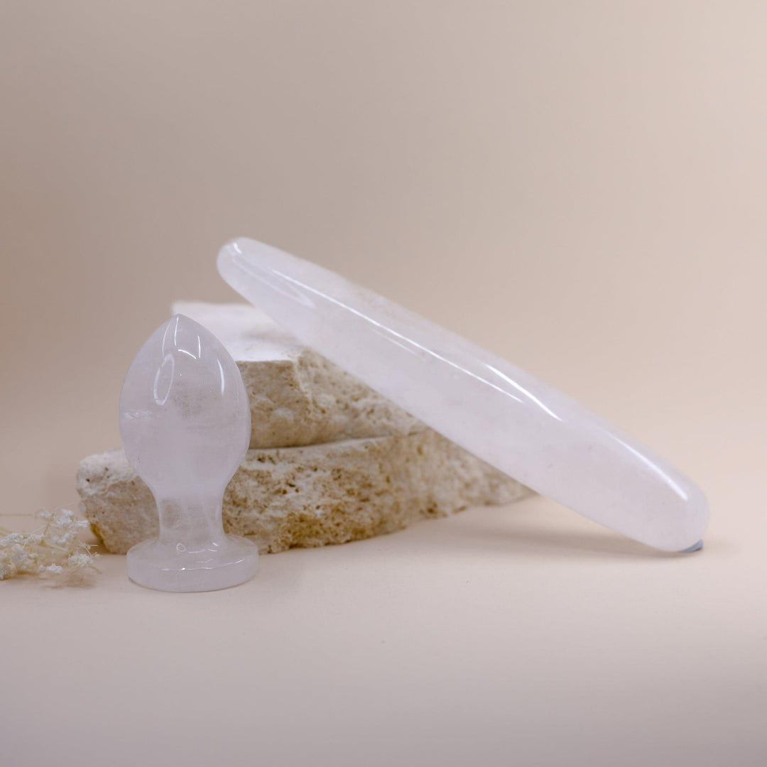 Clear Quartz Crystal Butt Plug - Wands of Lust Co