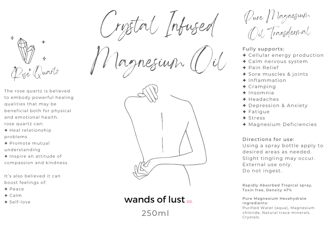 Magnesium oil ~ Crystal infused 💎 - Wands of Lust Co