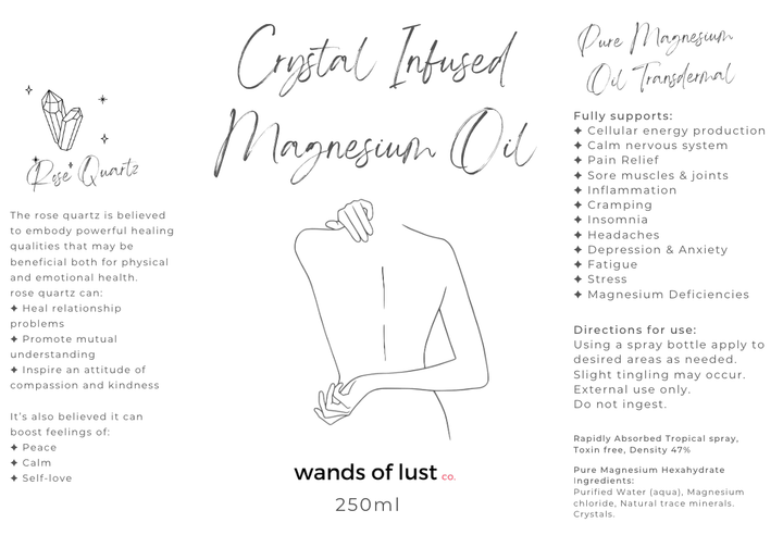 Magnesium oil ~ Crystal infused 💎 - Wands of Lust Co