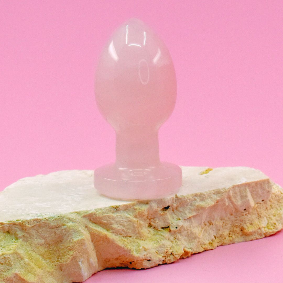 Rose Quartz Crystal Butt Plug - Wands of Lust Co