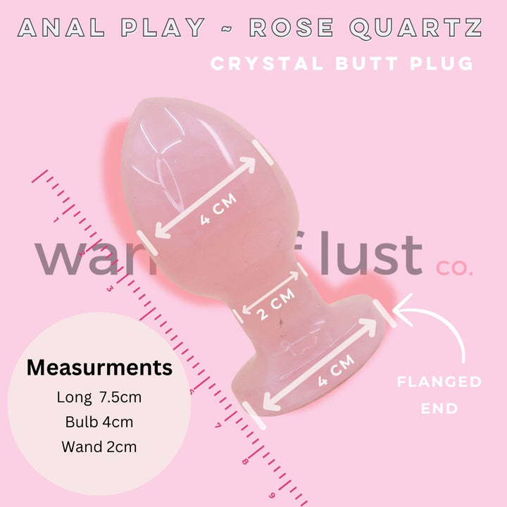 Rose Quartz Crystal Butt Plug - Wands of Lust Co