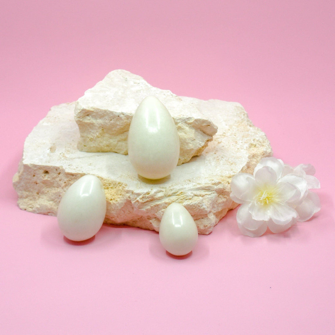 White Jade Yoni Eggs - Wands of Lust Co