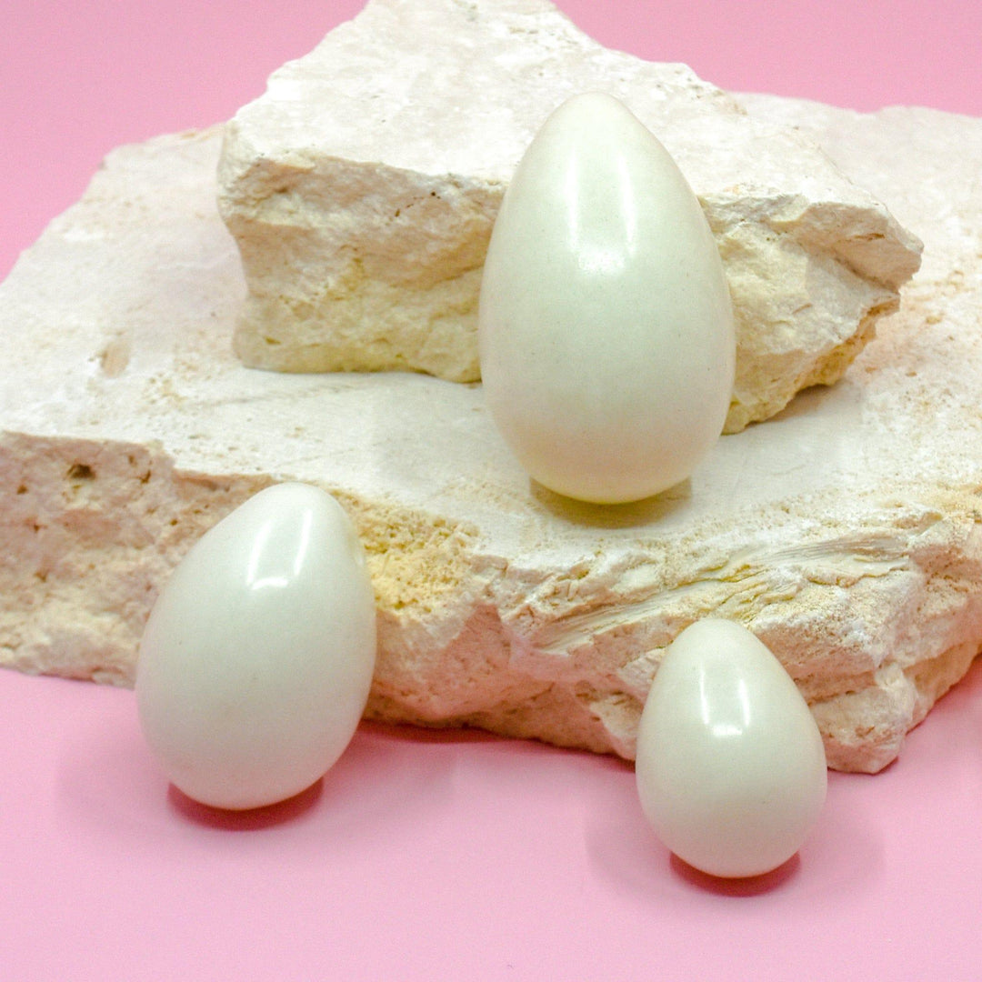 White Jade Yoni Eggs - Wands of Lust Co
