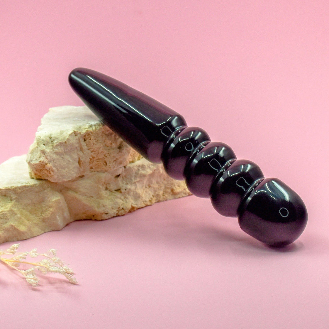 Zeus Black Obsidian Crystal Wand - Wands of Lust Co